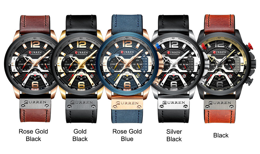 CURREN 8329 Casual Sport Watches for Men Blue Luxury Leather Wrist Watch Man Clock Fashion Chronograph Wristwatch