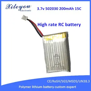 Großhandel Hohe Rate 3,7 v 502030 200 mAh 15C Lipo Batterie RC Hubschrauber Polymer Batterie