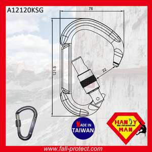 Outdoor Sports Hook Safe Rescue Fall Protect D Shaped Screw Lock Aluminum Climbing Carabiner - Product Image 6
