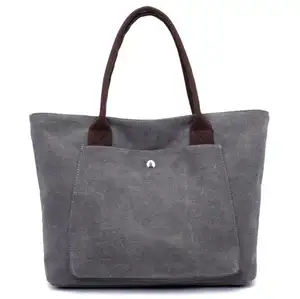 2024 China Handtasche Lieferant Großhandel Frauen Geldbörse Reisetasche billige Strand einkaufen benutzer definierte Leinwand Handtasche Reiß verschlüsse Handtasche