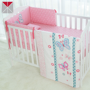Rosa y blanco mariposa diseño apliques <span class=keywords><strong>cuna</strong></span> lecho del bebé cama - Product Image 3