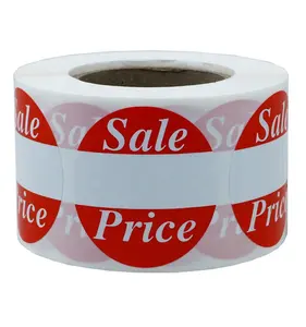 Hybsk Red"Sale Price" Writable Blank Labels Stickers 1.5 Inch Total 500 Labels Per Roll