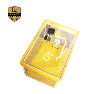 Casino Supply-caja de puntas de efectivo de acrílico dorado, caja de caída de mesa de póker con cerradura - Product Image 2