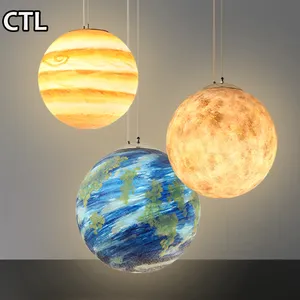 Desain Italia Pola Saturnus Venus Tersedia Lampu Gantung Resin Bulat Dalam Ruangan Lampu Hias Bulan Modern