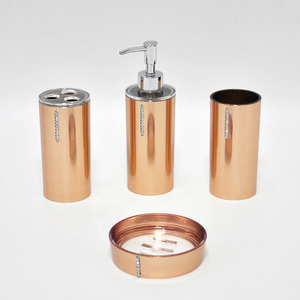 Conjuntos de baño completos de diamante con forma de cilindro plateado - Product Image 6