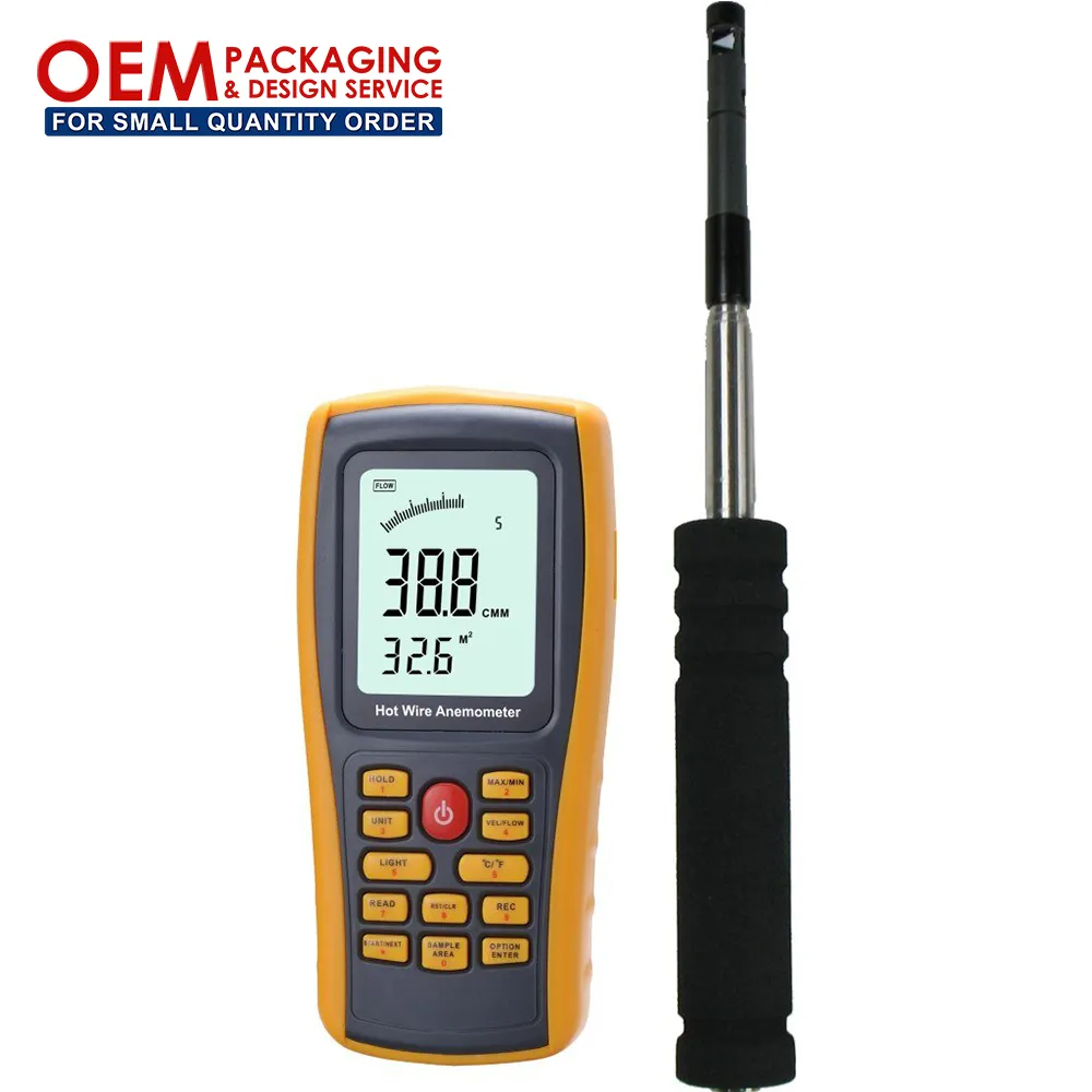 GM8903 Hot Wire Digital Anemometer Air Temperature Meter Handheld Wind Speed Wind Tester(OEM packaging service available)