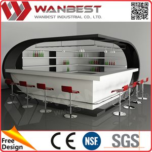 Barra de <span class=keywords><strong>bar</strong></span> en casa de diseño de alto brillo blanco mesas de piedra artificial - Product Image 1