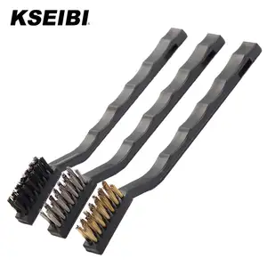 Industrial 3pcs Plastic Handle Brass Steel Hand Brush Set