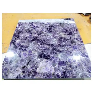Good Price Purple Gemstone amethyst tiles marble countertop granite slab
