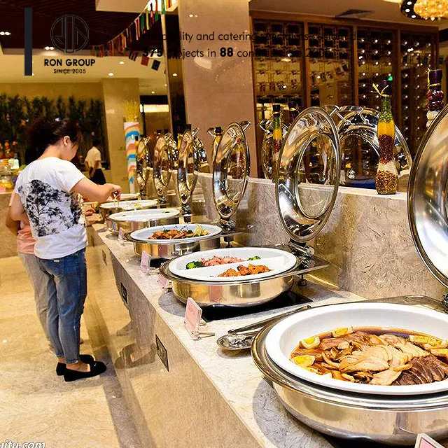Restaurant Catering Bankett Luxus Food Pan Display Edelstahl Chafing Geschirr Buffet Heizung Lebensmittel wärmer Set zum Verkauf