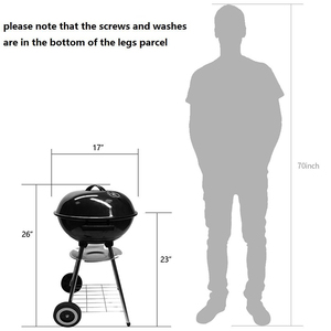 Modern Iron Outdoor <strong>BBQ</strong> Round Portable <strong>Charcoal</strong> <strong>Kettle</strong> Grill Remote Control Trolley for Backyard Camping Picnic Easy Assembly - Product Image 2