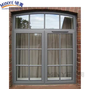 New iron grill window designs/glass aluminum casement windows
