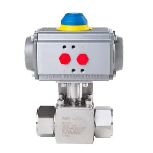 NAI-LOK DN50 High Pressure 6000psi Stainless Steel 2 way Ball Valve With Pneumatic Actuator