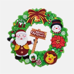 Ornements <span class=keywords><strong>de</strong></span> porte et <span class=keywords><strong>de</strong></span> fenêtre <span class=keywords><strong>de</strong></span> Noël verts, décoration <span class=keywords><strong>de</strong></span> Noël, décoration suspendue pour arbre <span class=keywords><strong>de</strong></span> Noël, une <span class=keywords><strong>couronne</strong></span> avec un nœud - Product Image 1