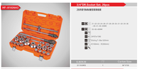 Kit d'outils professionnels de réparation automobile avec mallette rigide, douilles 4/3'' DR, clé à cliquet, adaptateur de douille CR-V pour perceuse, outils manuels et pneumatiques