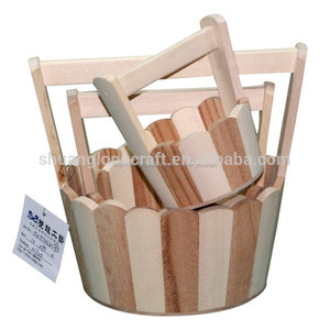 barato y bonito sólido cubo de madera con mango de madera - Product Image 4