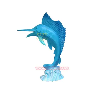 Outdoor plaza amusement park decoration design art Sculpture ocean fish Fiberglass Swordfish Statue