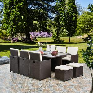 Muebles <span class=keywords><strong>de</strong></span> jardín <span class=keywords><strong>de</strong></span> mimbre Juego <span class=keywords><strong>de</strong></span> cubos <span class=keywords><strong>de</strong></span> ratán Mesa <span class=keywords><strong>de</strong></span> comedor y sillas Muebles <span class=keywords><strong>de</strong></span> jardín <span class=keywords><strong>de</strong></span> ratán al aire libre - Product Image 1