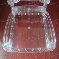 Chaise de mariage en plastique YC-AS83, acrylique transparent cristallin, durable, pour salle à manger, design roi et reine, en vente