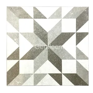 דקורטיבי קרמיקה רצפת אריחי 200X200mm אפור מלט פרח קיר דפוס אריח אמנות אריחי