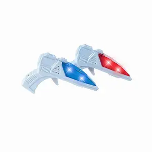 Dünyanın en küçük uzay tabancaları Mini lazer işık Up yanıp sönen Ray Blasters Retro ses efektleri anlaşma çocuklar için toplu parti iyilik