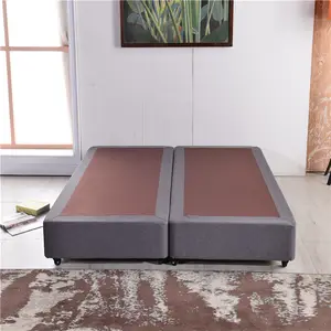 Assembly Wooden Slat Bed Base With Plastic And Metal Caster
