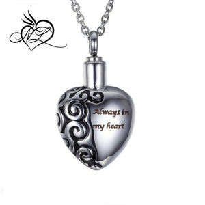 Pendentif urne "Always in <span class=keywords><strong>My</strong></span> Heart" en acier inoxydable <span class=keywords><strong>avec</strong></span> gravure gratuite-Souvenir de cendres commémoratives-Bijoux de crémation - Product Image 1