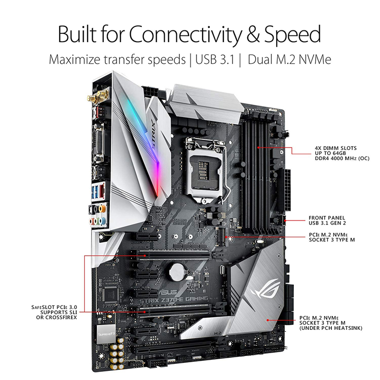 ASUS ROG STRIX Z370-E Gaming Motherboard for Intel CPUs