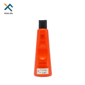 Özelleştirilmiş yüksek kaliteli üçgen 300ml turuncu PET plastik saklama kutusu gargara şişesi ile vidalı kapak
