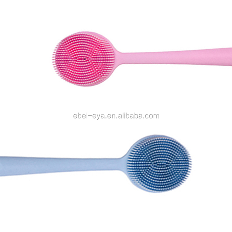 Массажная щетка для тела и душа, синяя, розовая, с крючком, щетка для ванны с длинной ручкой, щетка для тела
