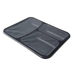 Food Packaging Three Compartments Ovenable CPET Tray with Sealing Film