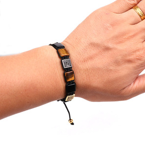 <span class=keywords><strong>Pulsera</strong></span> de Macramé con Cuentas y Circonitas, con Logotipo Personalizado, de Alta Calidad, con Piedras Preciosas Cuadradas, JBS10250 - Product Image 6