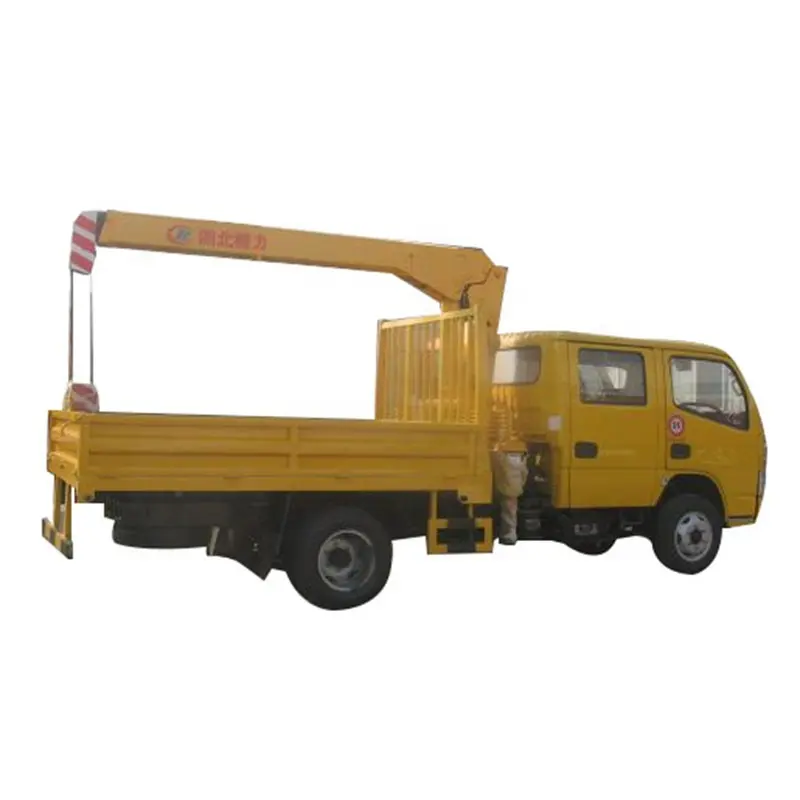 Tongfeng — camion Double cabine à benne avec grue, camion-benne
