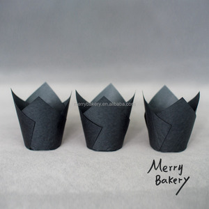 <span class=keywords><strong>Pirottini</strong></span> a Tulipano Neri Antiaderenti per Dolci/<span class=keywords><strong>Muffin</strong></span>/Torte -- Base 2 Pollici - Product Image 2