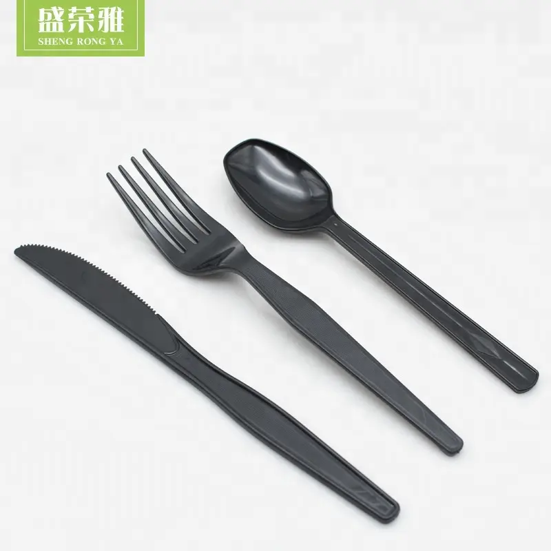 Disposable Plastic Cutlery Combo Pack Fork Spoon Knife Crystal Clear Heavyweight Flatware