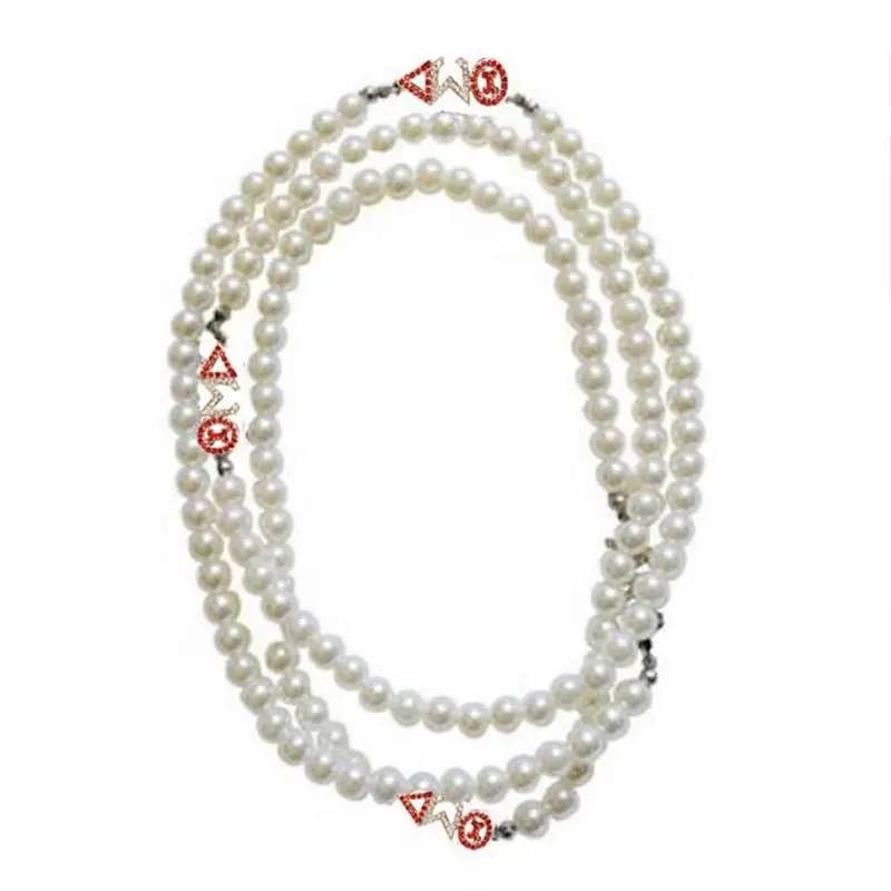 Beyou-accesorios de disfraz griego hechos a mano, joyería Delta Sigma Thet multicapa, collar de perlas largas, joyería