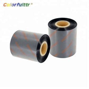 Cinta de resina de cera negra Premium, 110mm x 300m, Cinta de transferencia térmica para impresora de código de barras - Product Image 4