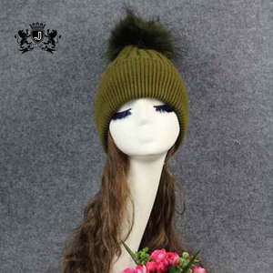 Bonnet en <span class=keywords><strong>laine</strong></span> hora pour femmes, accessoire d'hiver doux, en fourrure de raton laveur, personnalisé, vente en gros, nouvelle tendance - Product Image 4