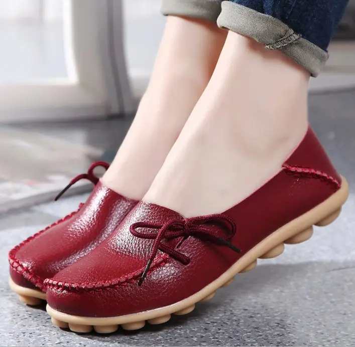 up-0963r Comfortable summer ladies flat shoes casual leather women shoes