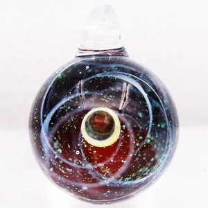 Boule d'étoile en verre dichroïque faite à la main pour la fabrication de bijoux pour enfants boule de Zircon <span class=keywords><strong>ambre</strong></span> avec <span class=keywords><strong>pendentif</strong></span> univers à breloques spatiales - Product Image 2