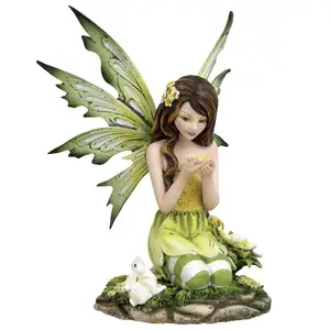 Наружная сказочная статуя из смолы двор ангелы садовая статуя для продажи