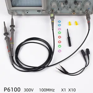 P6100 Hoge Precisie Oscilloscoop Probe 1X 10X 100Mhz Alligator Clip Test Probe