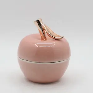Оптовая продажа, уникальная банка для фруктов из Розового Фарфора в форме яблока