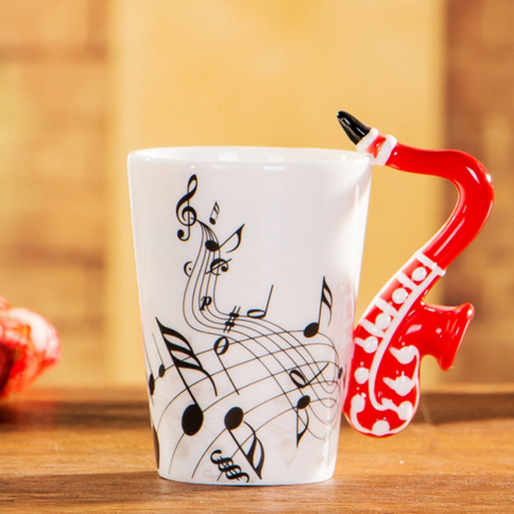 Zogift guitarra hecha a mano musical taza de café de cerámica, tazas personalizadas - Product Image 6