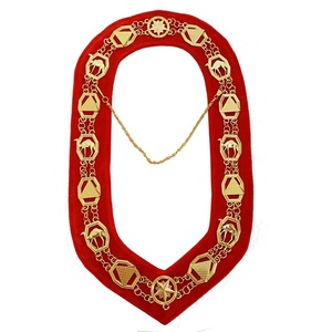 Collar de Cadena Masónica con Respaldo Rojo para Tienda Mayorista - Product Image 2