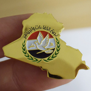 Pin de Solapa con <span class=keywords><strong>Mapa</strong></span> y Bandera de Irak en Tono Dorado, Irak - Product Image 3