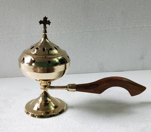 Christian latón quemador de incienso bizantina ortodoxa griega incensario incienso quemador liturgia - Product Image 2