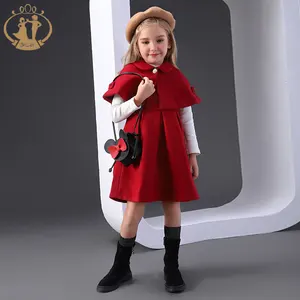 Baju Musim Dingin Anak Perempuan, Baju Desain Baru Nimble, Pakaian Elegan Mantel Wol/Jubah Wol