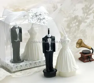 Bride White Wedding Dress Shaped Candles