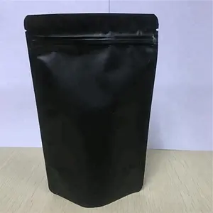 Resealable black matte foil mylar ziplock bags stand up pouch